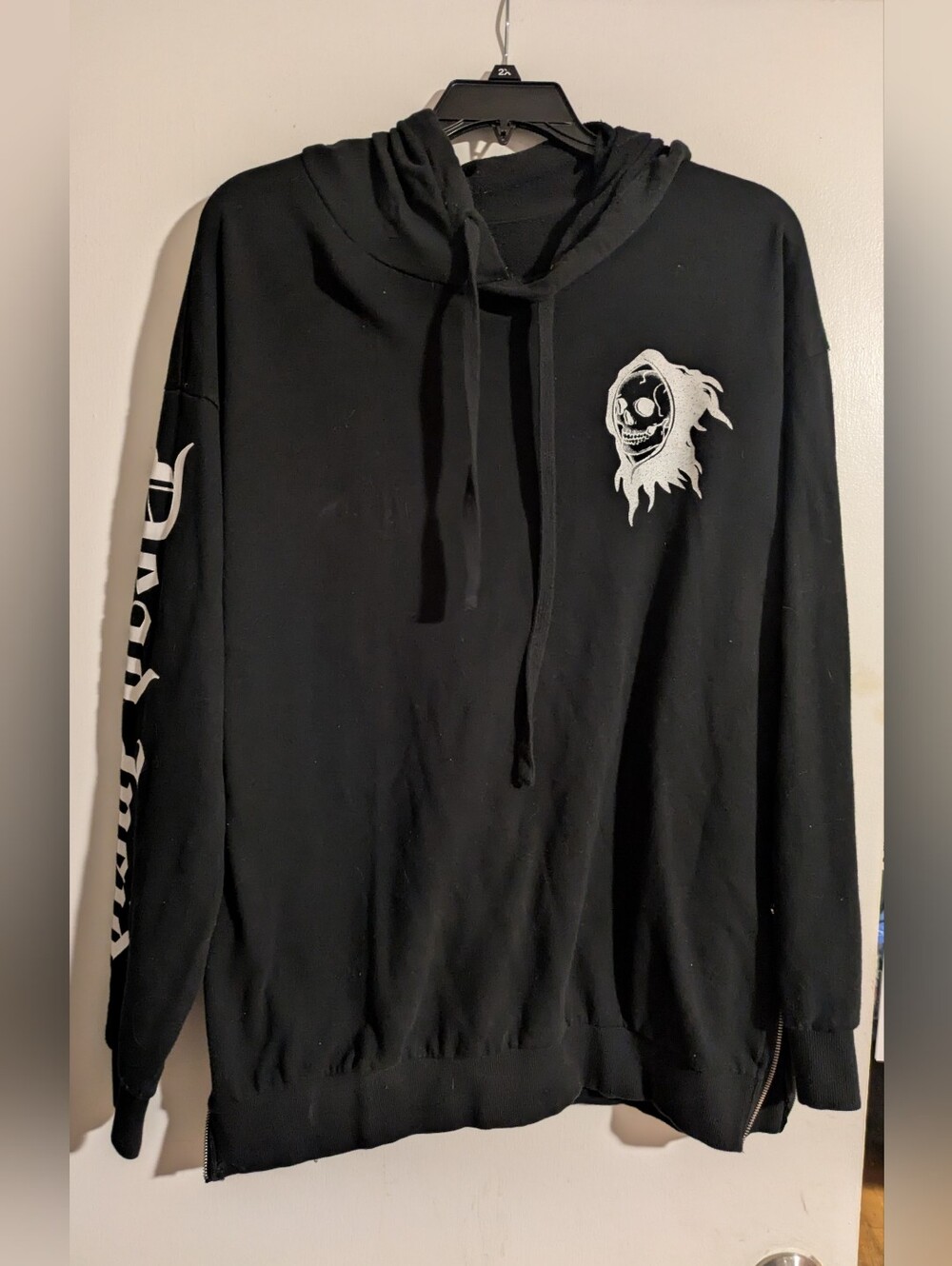 Hot Topic Dead Inside Grim Reaper Unicorn Hoodie XL Black Gothic Emo